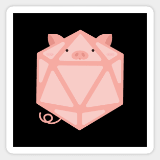 Polyhedral 20 Sided Dice Pig - Tabletop RPG and Animal Lovers Mashup Sticker